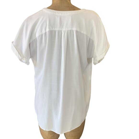 Ann Taylor LOFT Dolman Henley Everyday Shirt Sz M White #338C - Picture 6 of 10